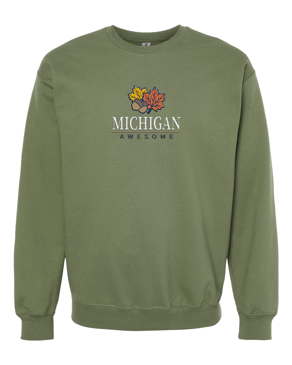 Fall Leaf Embroidered Crewneck Sweatshirt (CLOSEOUT)