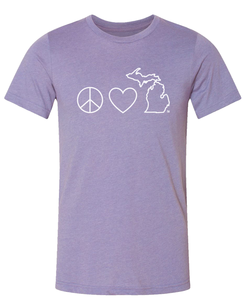 Peace Love Michigan Unisex T-Shirt