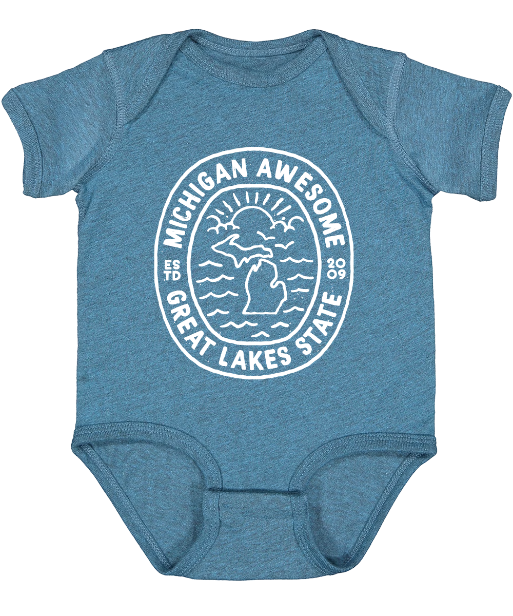 Great Lakes State Baby Onesie