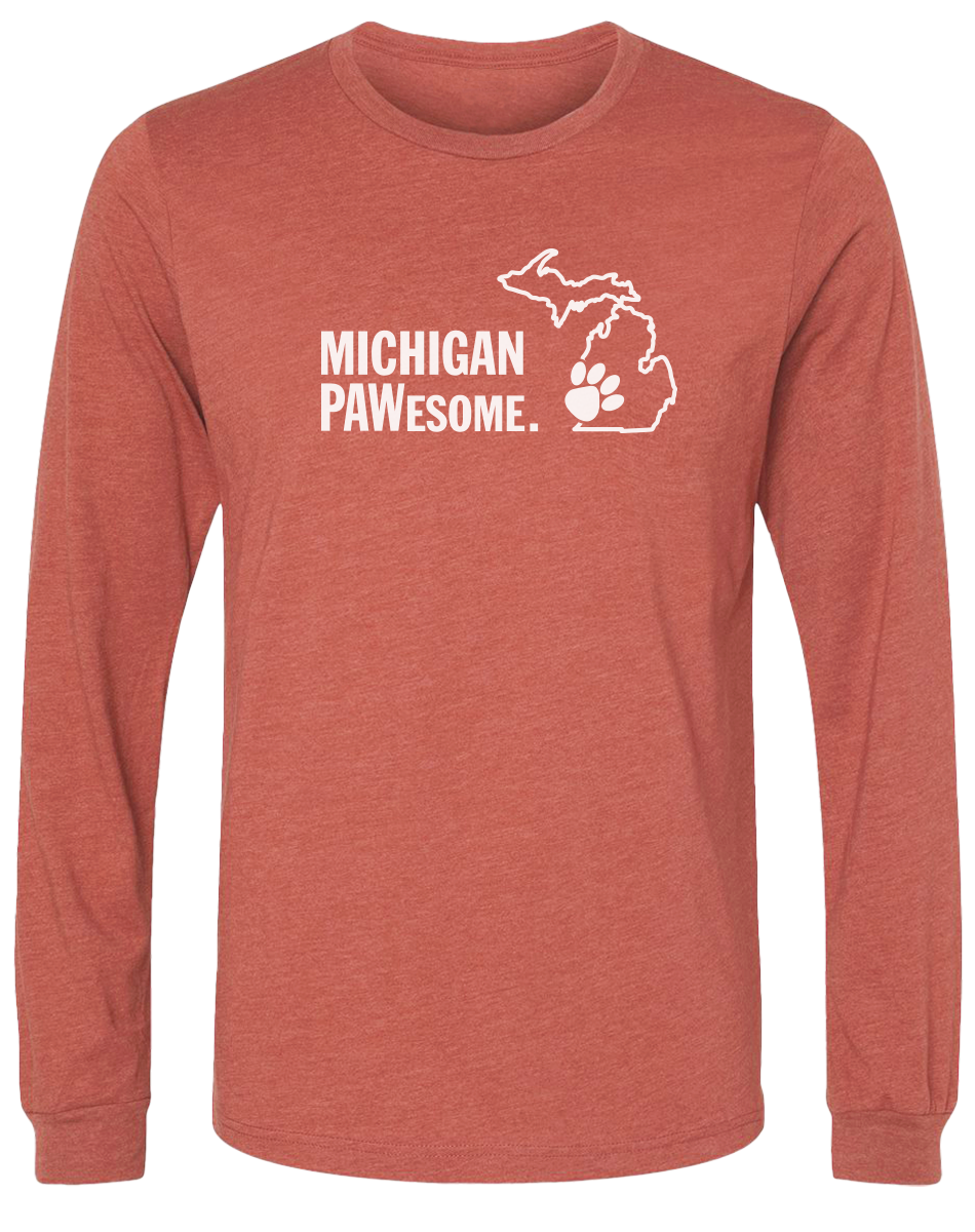 Michigan PAWesome Long Sleeve T-Shirt