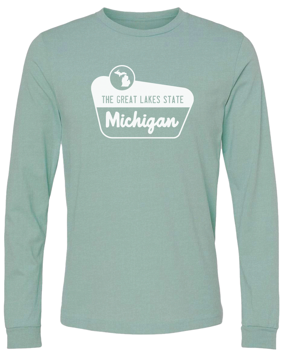 Michigan Park Sign Long Sleeve T-Shirt