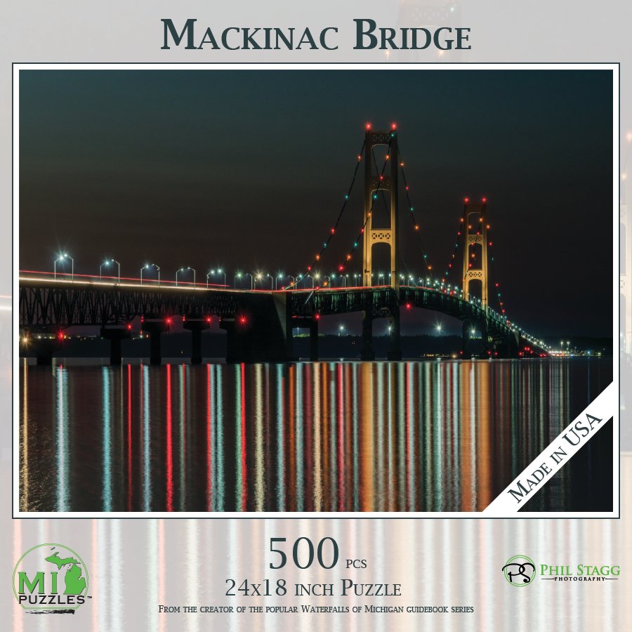 Mackinac Bridge at Night 500-Piece Puzzle