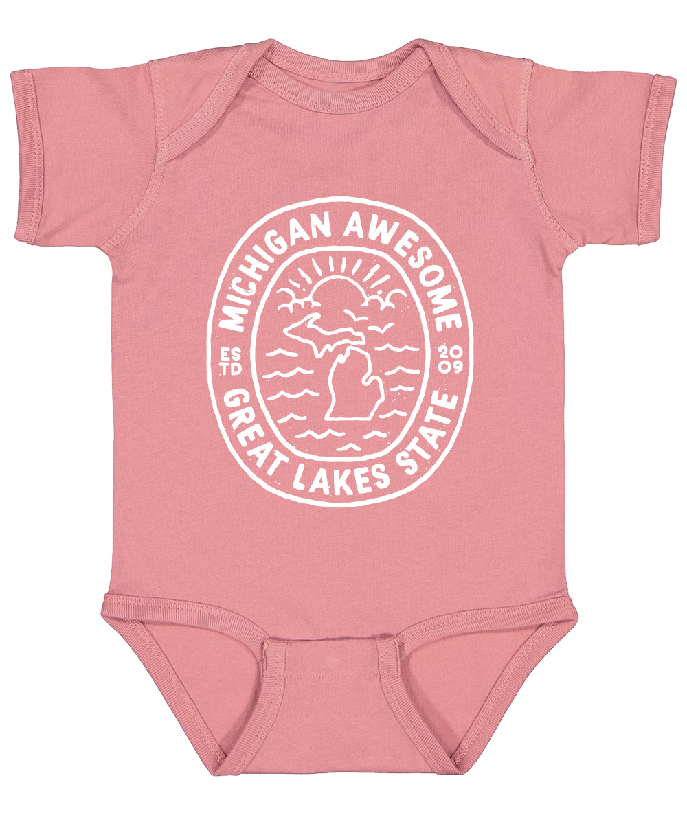 Great Lakes State Baby Onesie