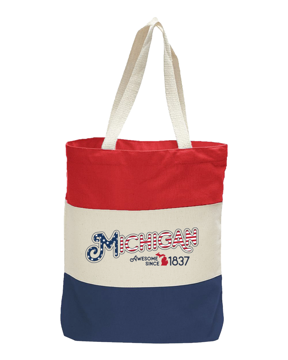 Michigan Patriotic Tote Bag