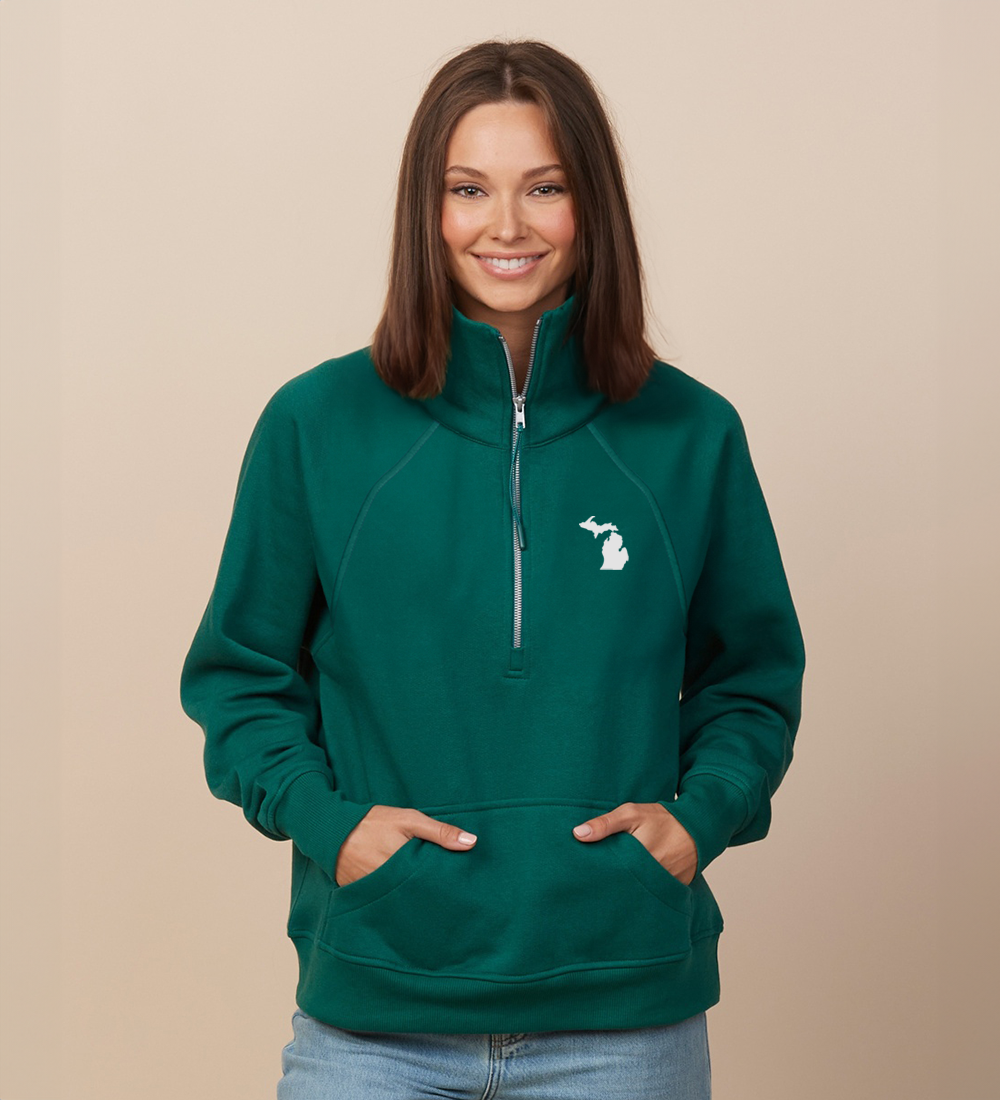 Women's Michigan Boxy Half Zip Fleece