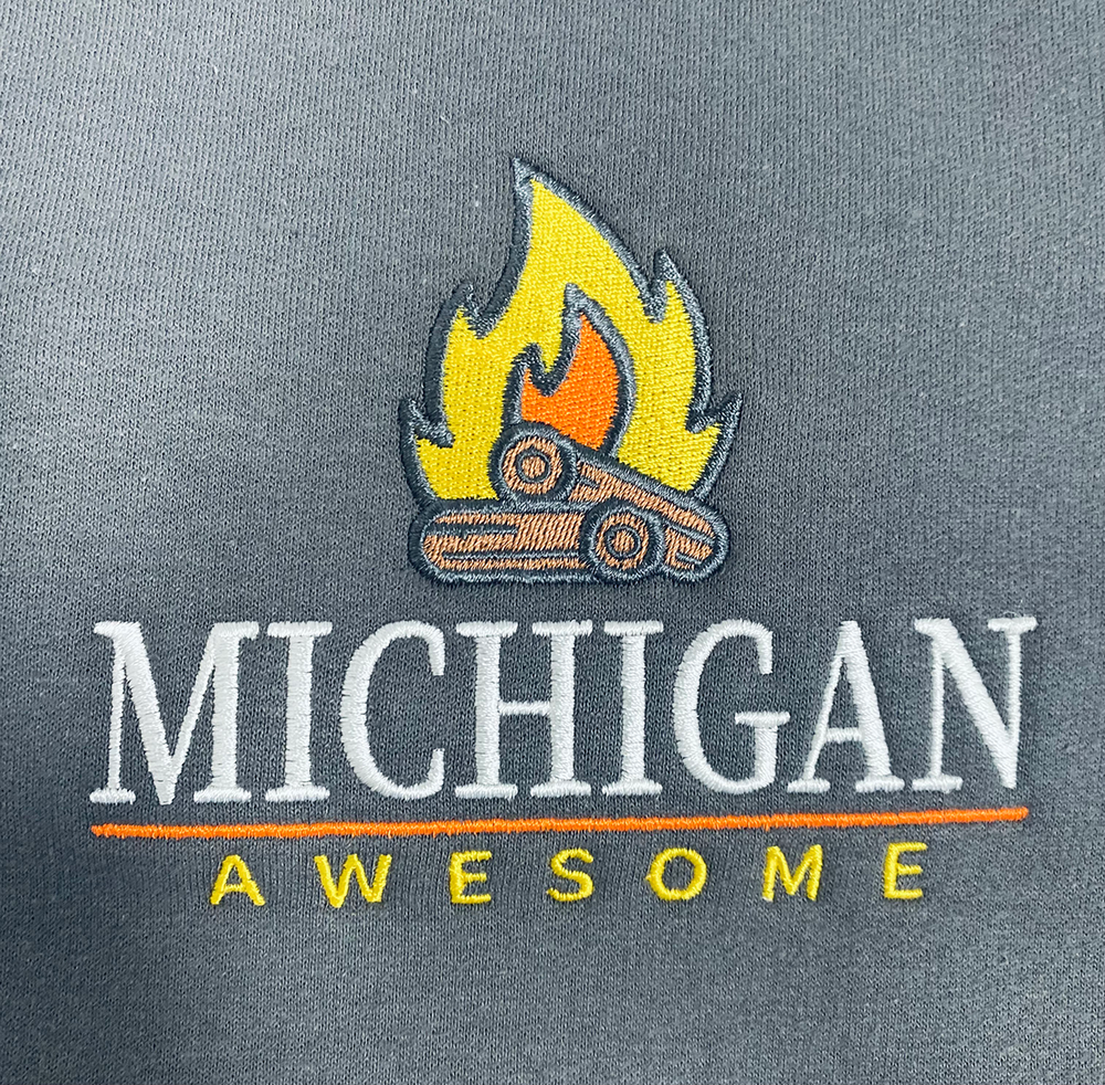 Bonfire Embroidered Crewneck Sweatshirt (CLOSEOUT)