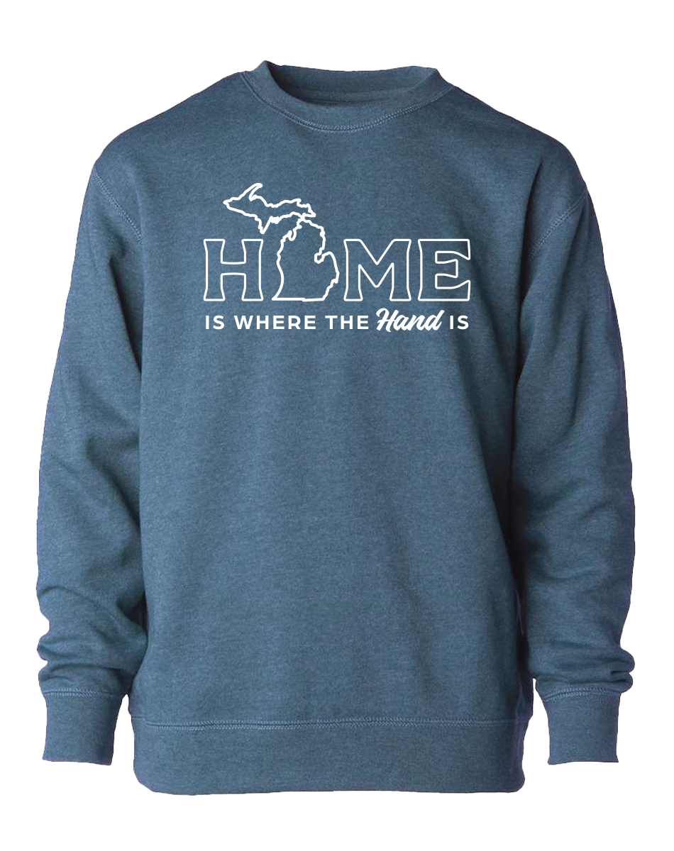 Home is Where the Hand is Youth Crewneck Sweatshirt