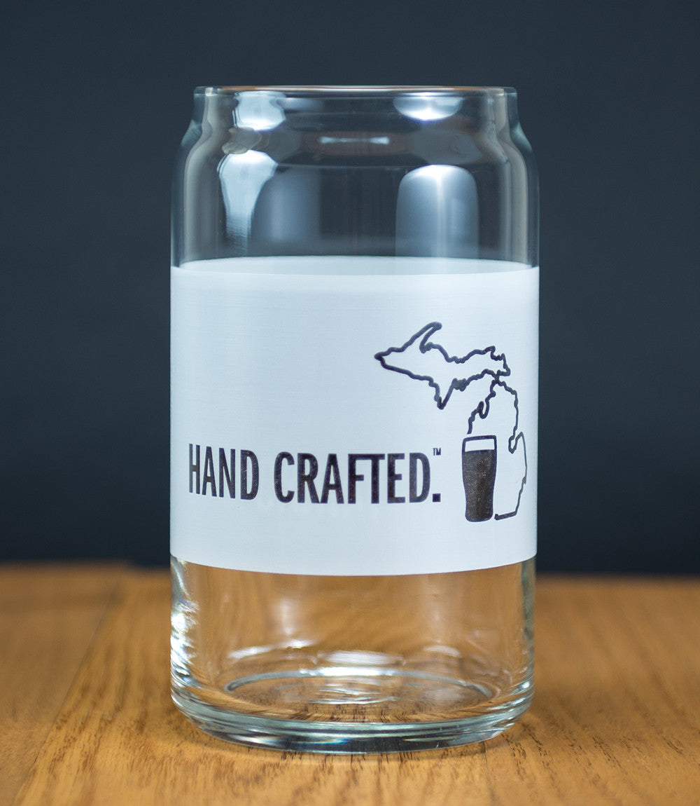 Michigan Awesome "Hand Crafted" Can Glass