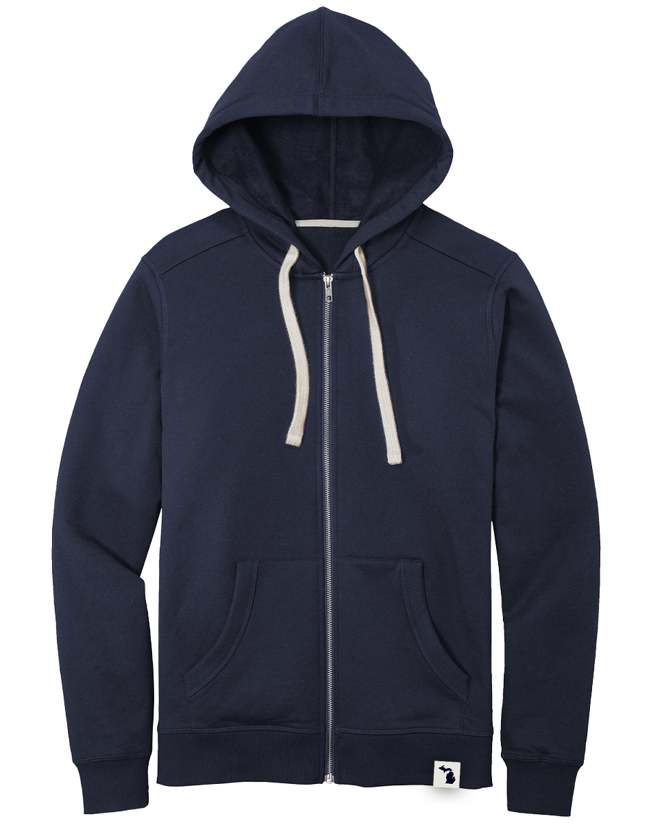 Michigan Hem Tag Zip Hoodie Michigan Awesome