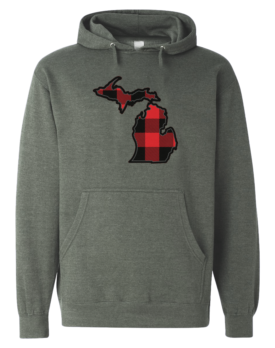 Buffalo Plaid Michigan Men s Hoodie CLOSEOUT