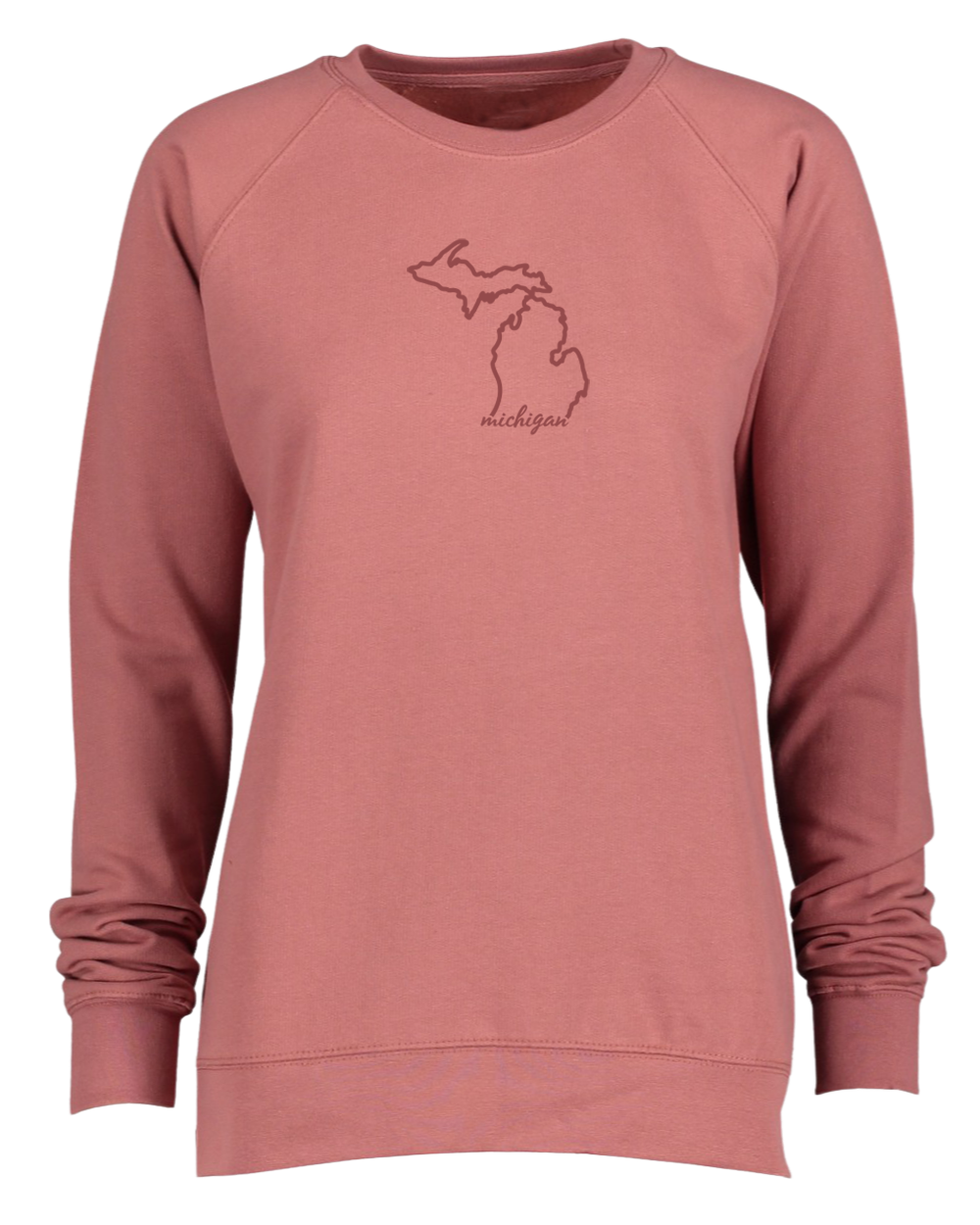 Women s Michigan Script Crewneck Sweatshirt Michigan Awesome