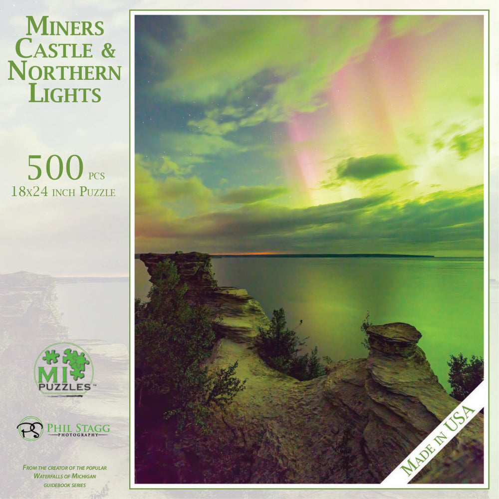 Miners Castle + Northern Lights 500-Piece Puzzle