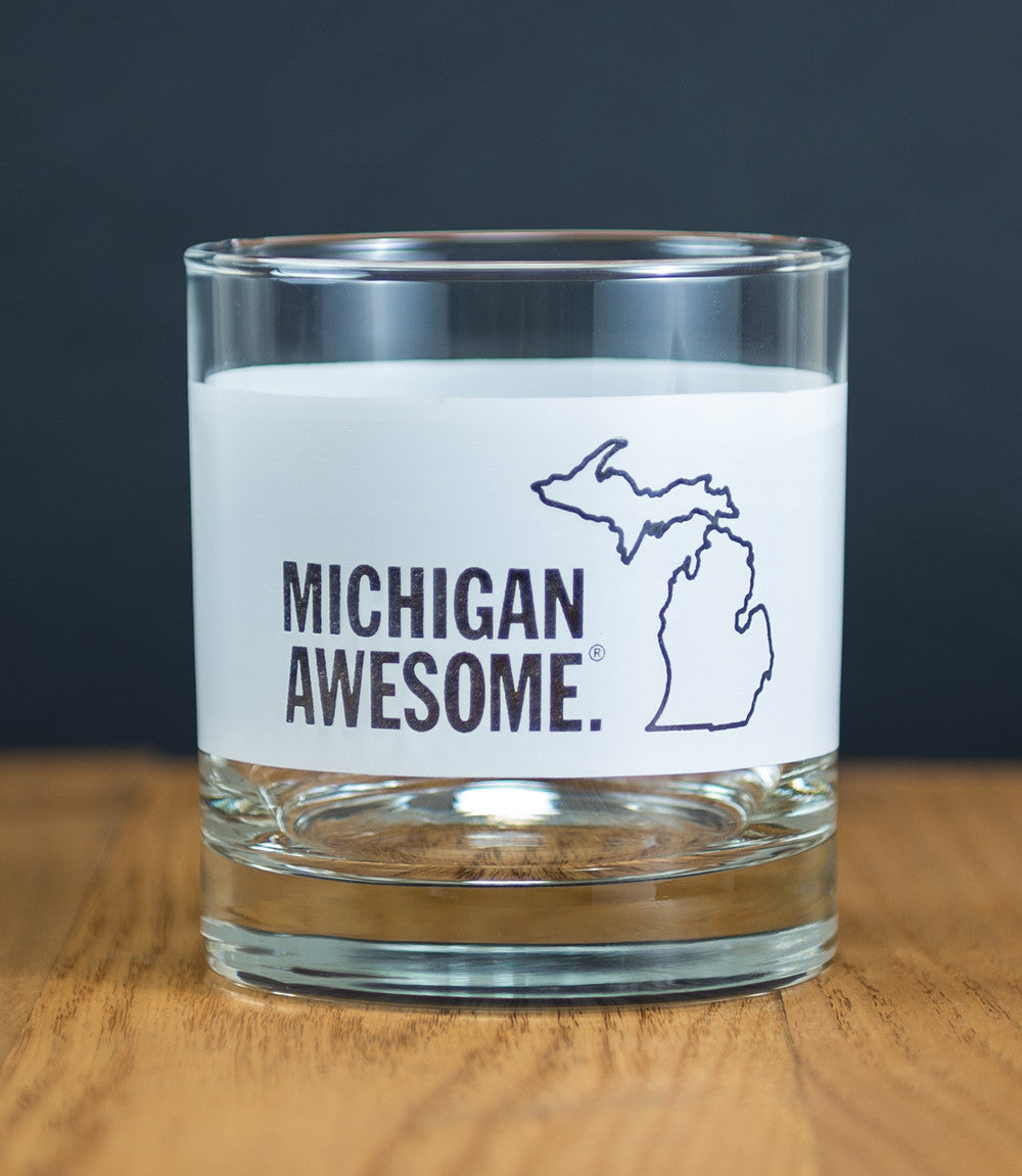 Michigan Awesome Rocks Glass