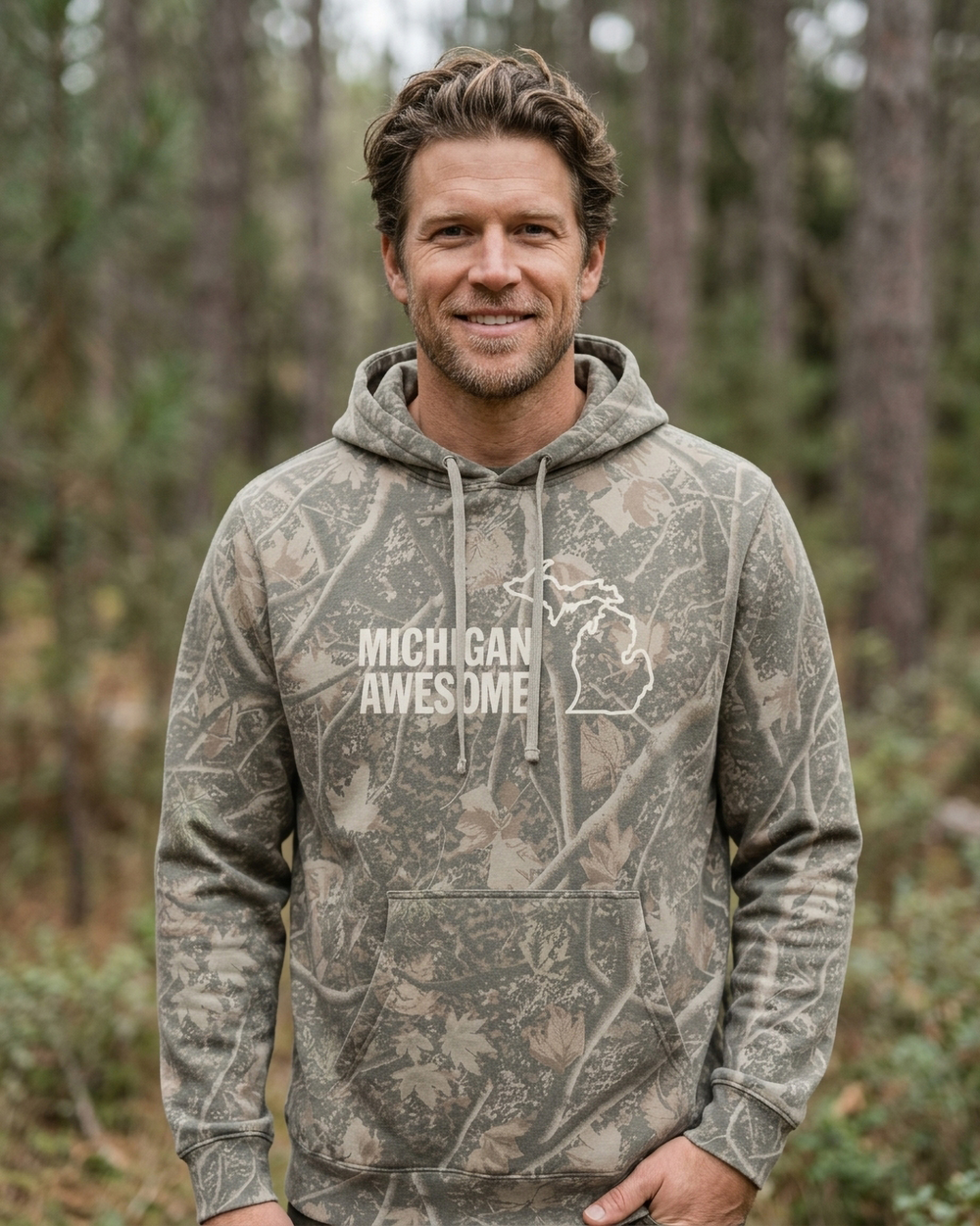 Michigan Awesome Deadwood Camo Hoodie