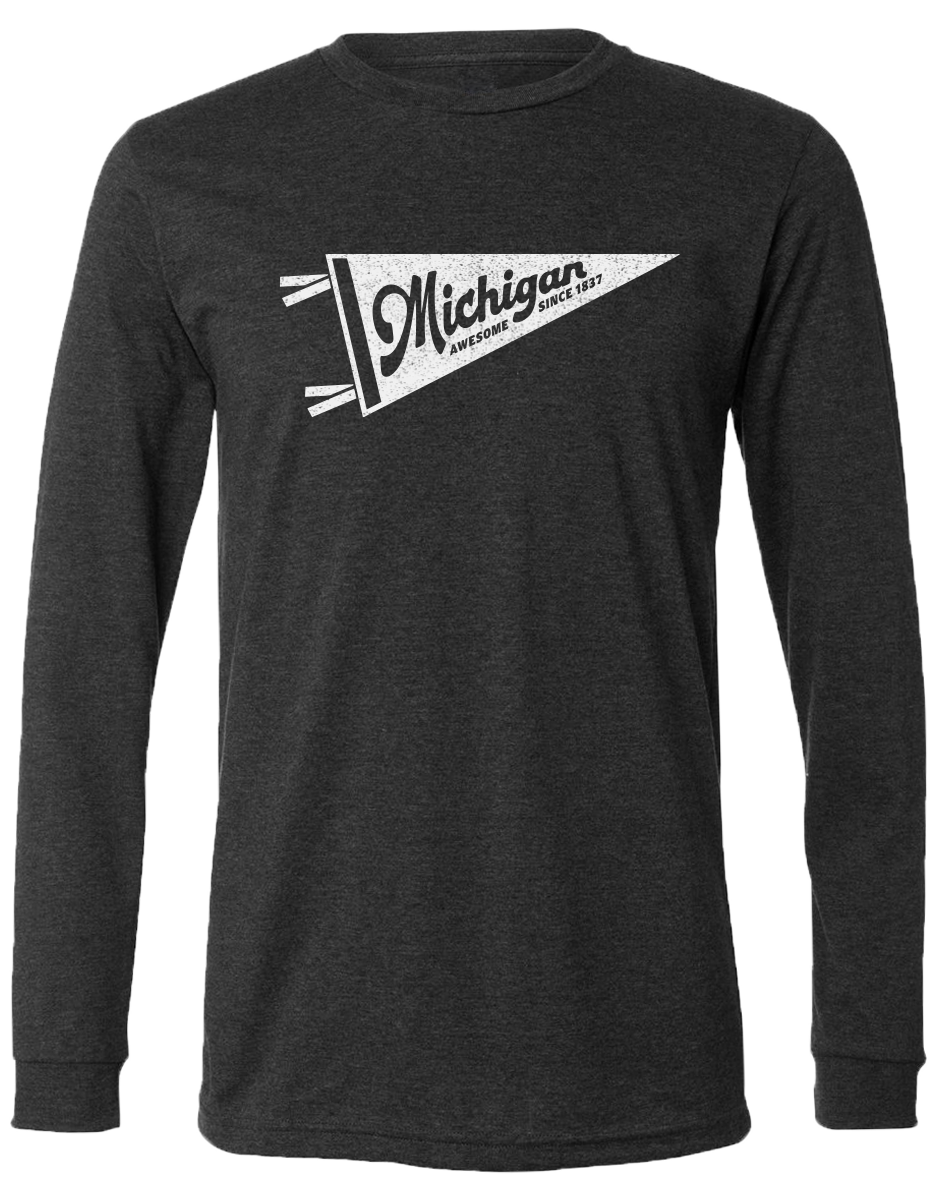 Michigan Pennant  Long Sleeve T-Shirt