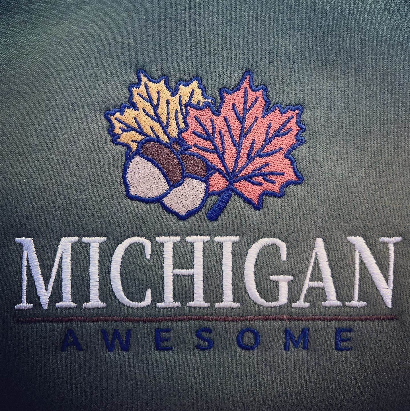 Fall Leaf Embroidered Crewneck Sweatshirt