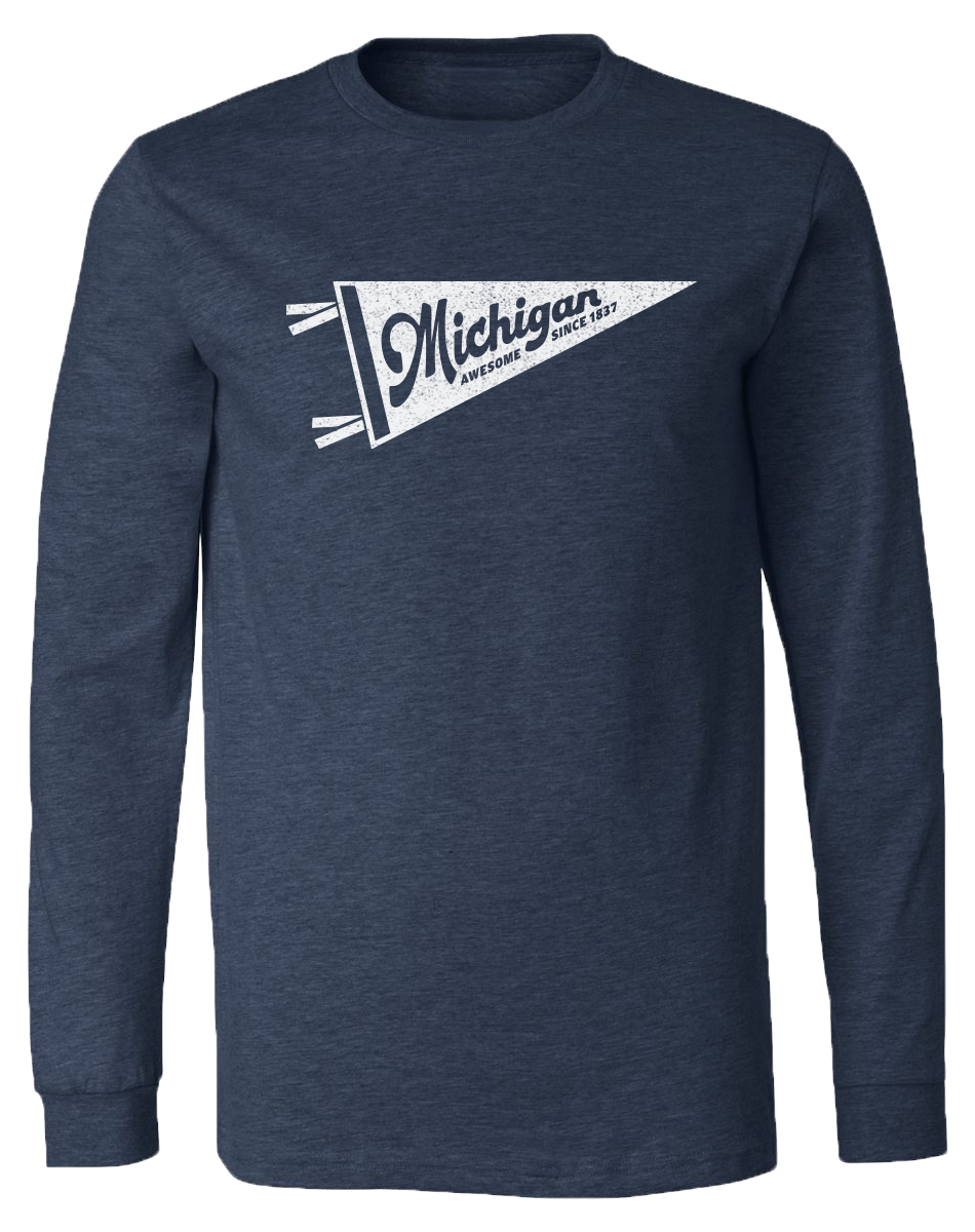 Michigan Pennant  Long Sleeve T-Shirt