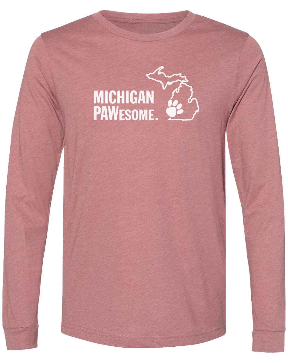 Michigan PAWesome Long Sleeve T-Shirt