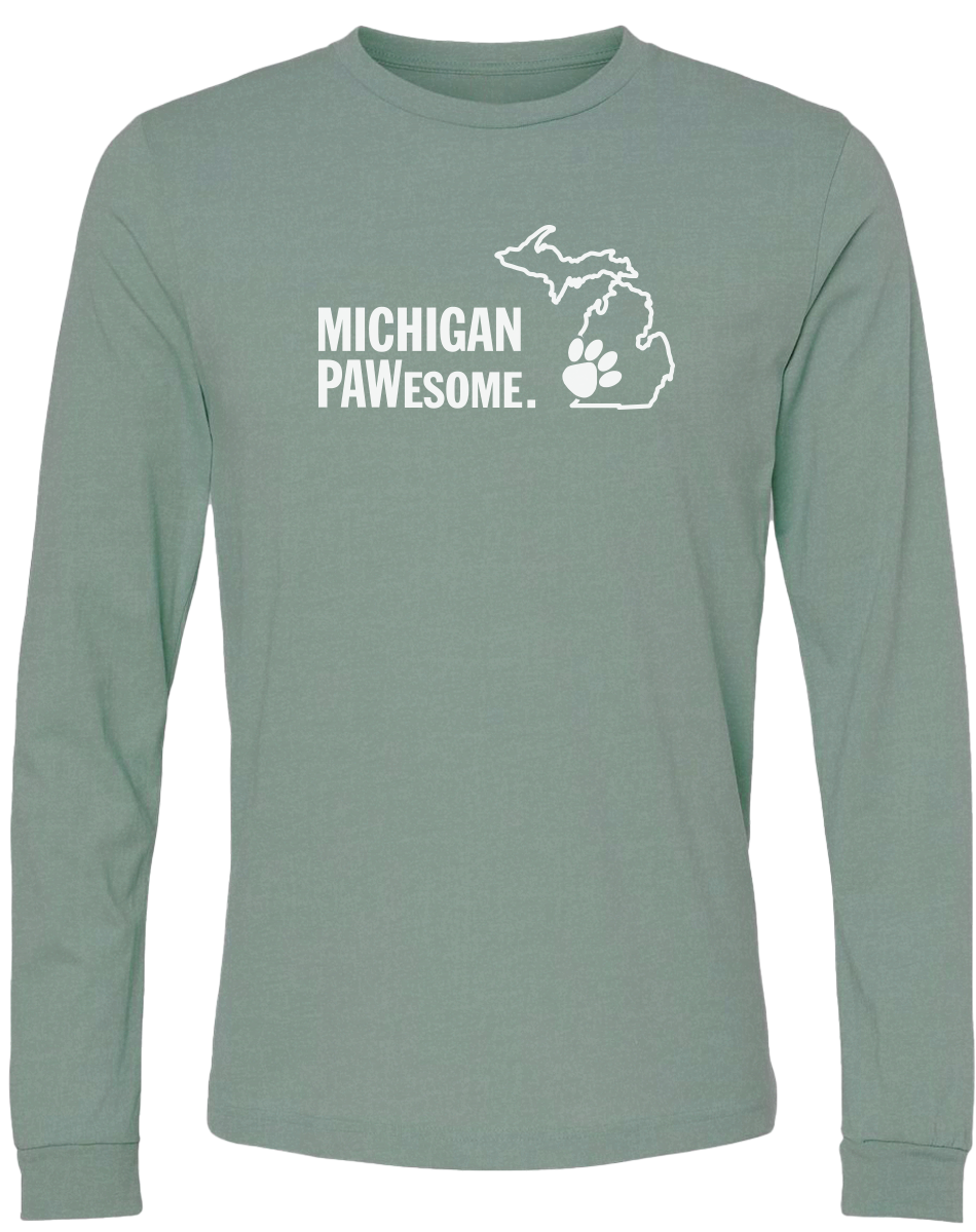 Michigan PAWesome Long Sleeve T-Shirt
