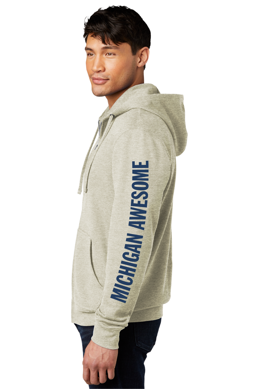 Michigan Awesome Sleeve Zip Hoodie