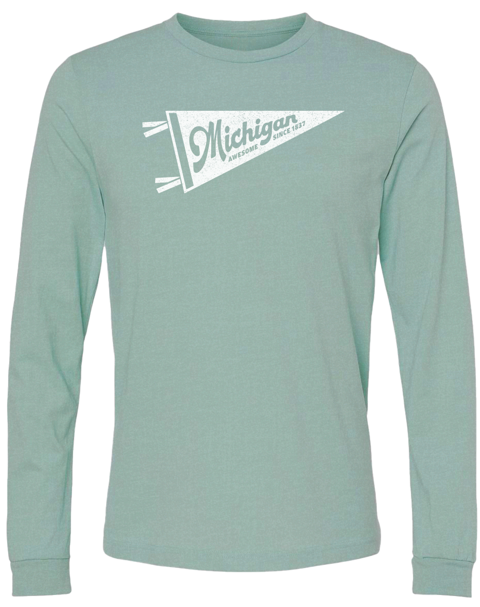 Michigan Pennant  Long Sleeve T-Shirt