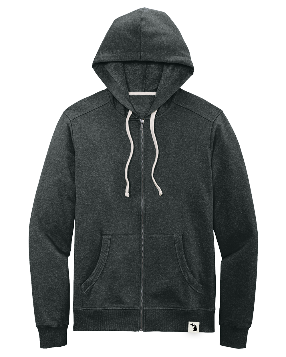 Michigan Hem Tag Zip Hoodie
