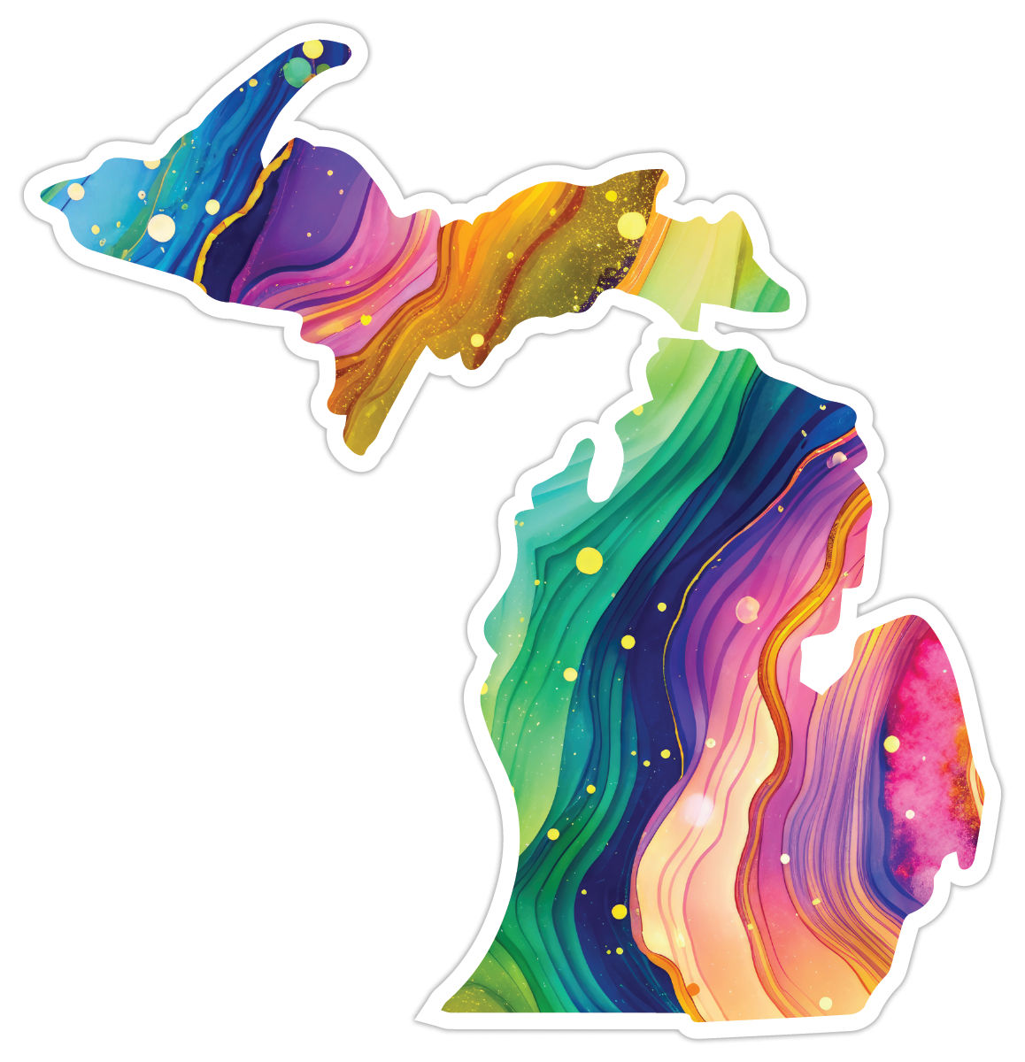 Geode Sticker Michigan Rainbow Geode Sticker | Geology Sticker | Michigan Awesome