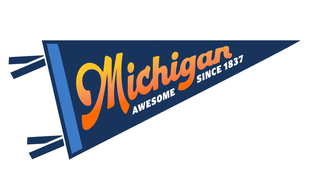 Michigan Pennant Die-Cut Sticker