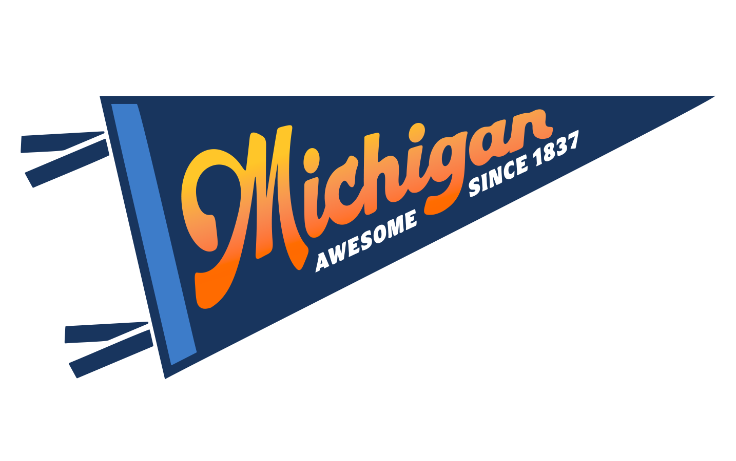 Michigan Pennant Die-Cut Sticker