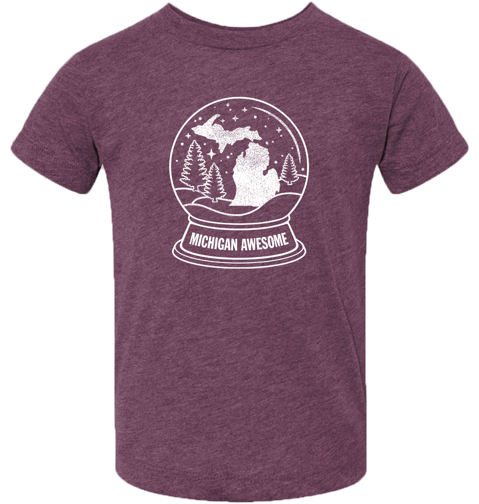 Michigan Snow Globe Kids T-Shirt