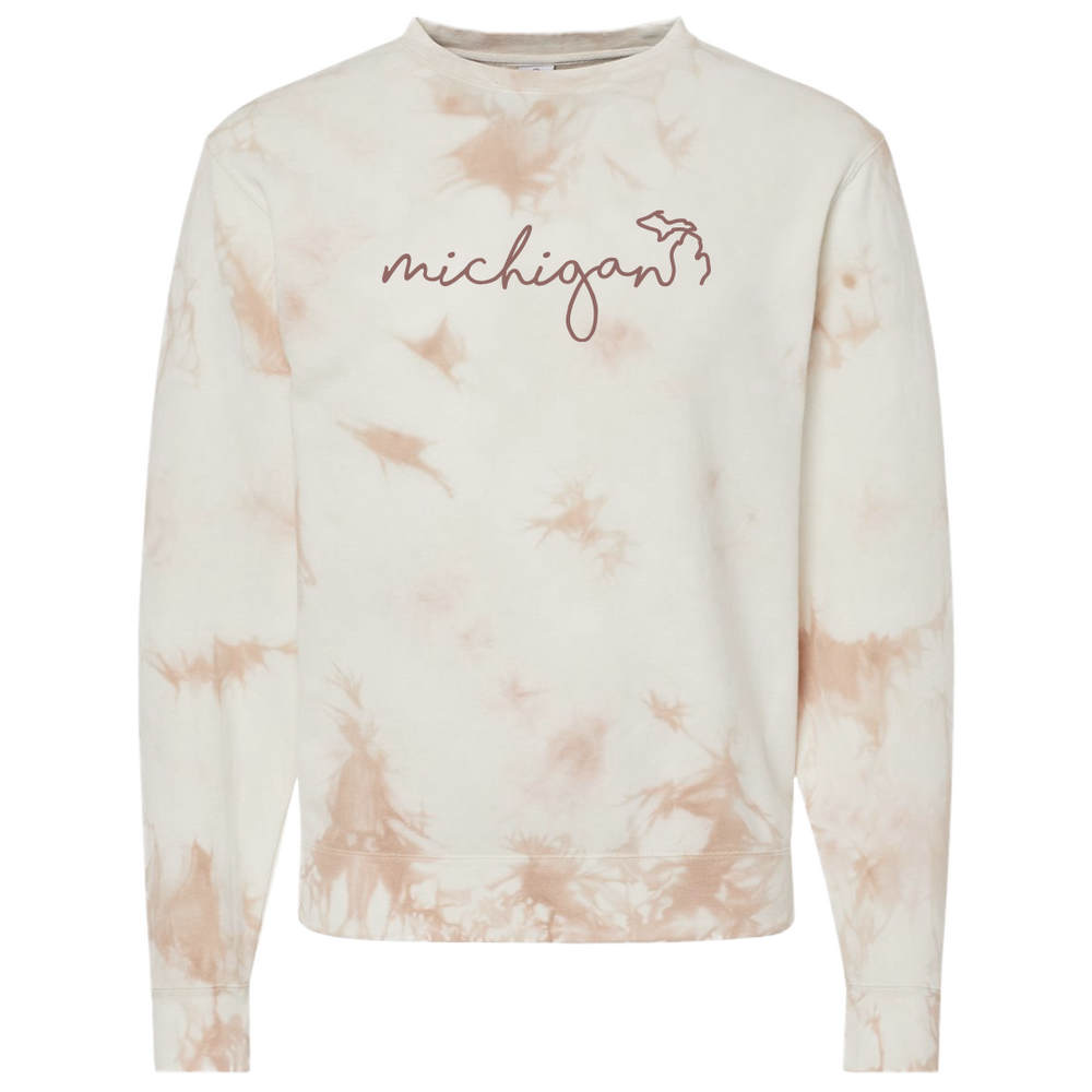 Handwritten Michigan Tie-Dye Crewneck Sweatshirt