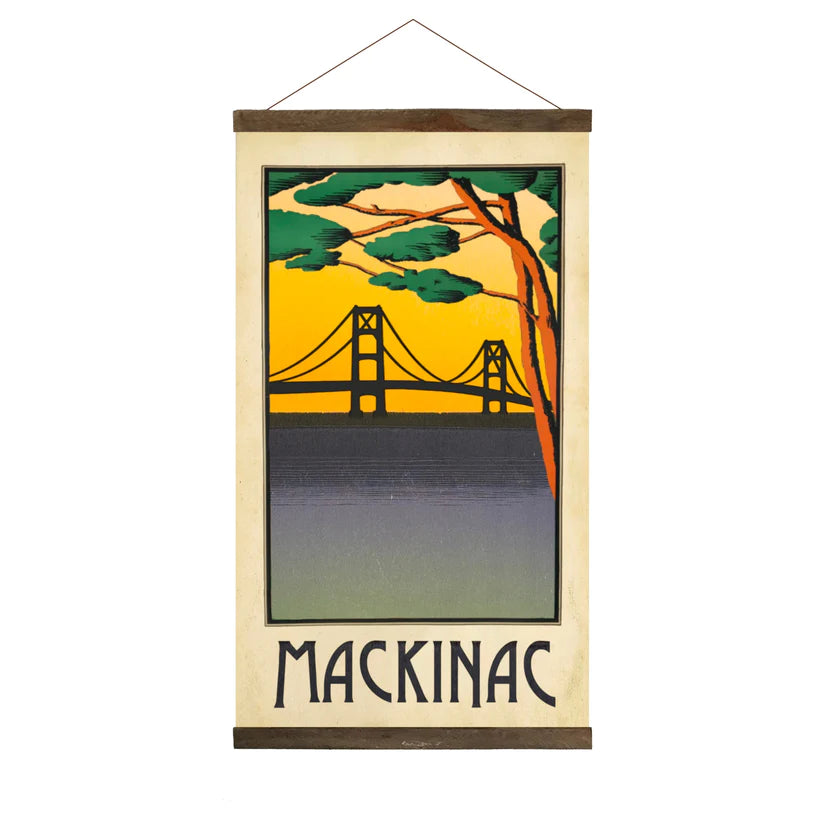 Mackinac Bridge Travel Poster Hanging Print