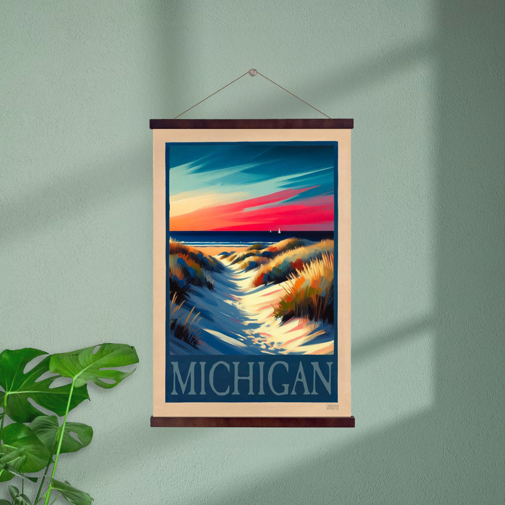 Michigan Beach Sunset Hanging Print