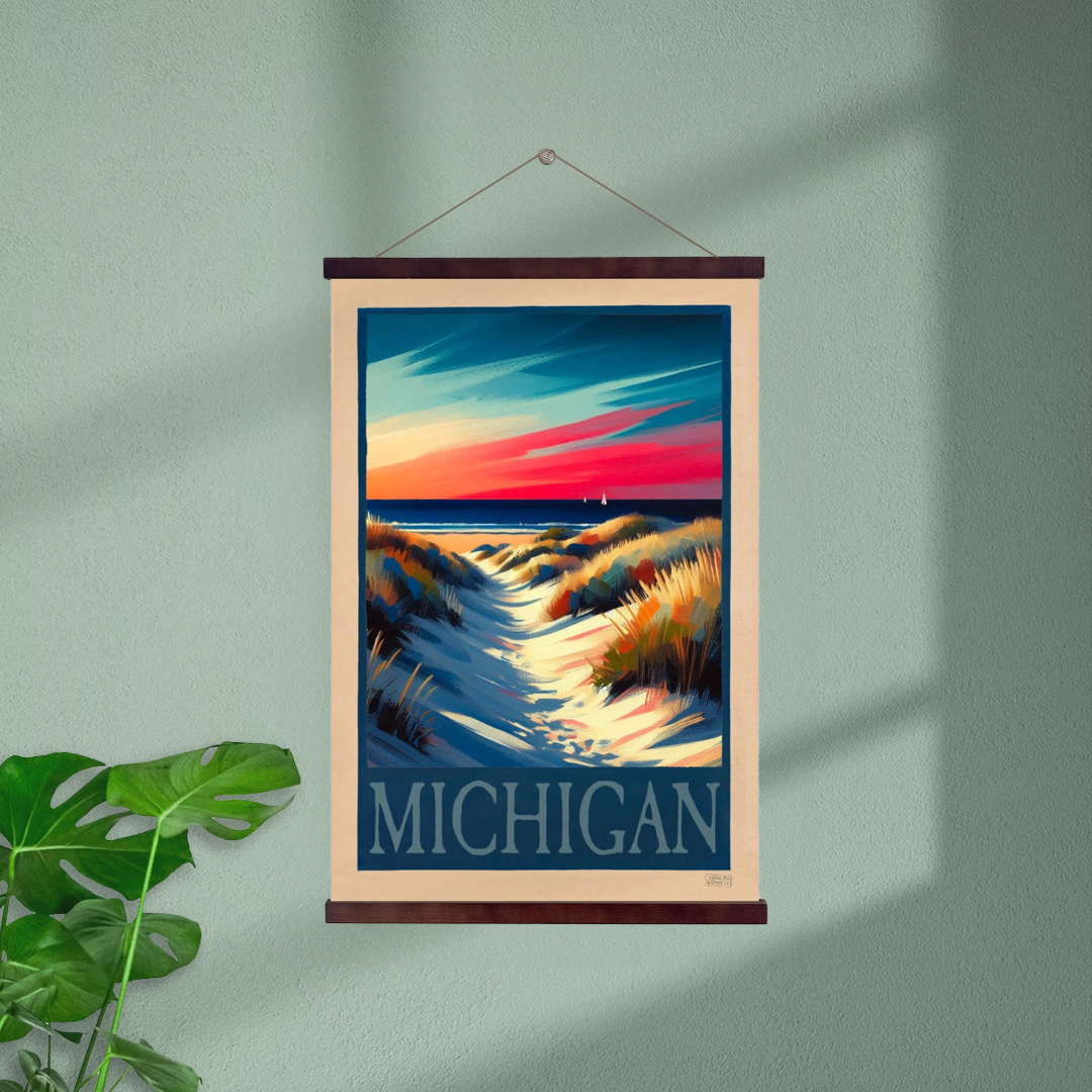 Michigan Beach Sunset Hanging Print