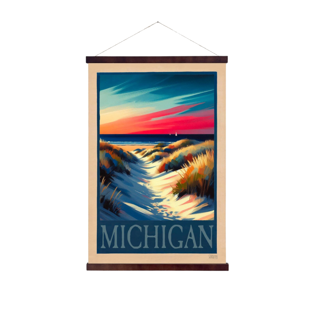 Michigan Beach Sunset Hanging Print