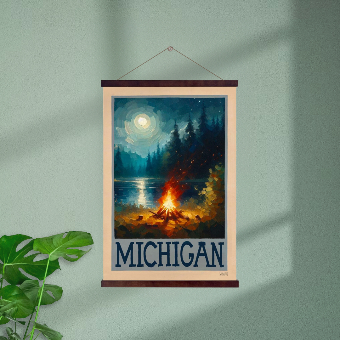 Michigan Campfire Hanging Print