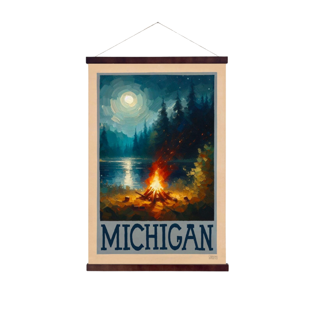 Michigan Campfire Hanging Print