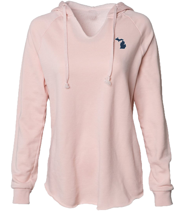 Women's Flowy Vneck Hoodie Michigan Awesome