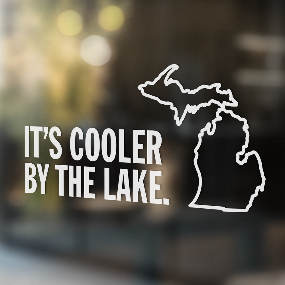 Cooler By the Lake White Vinyl Sticker