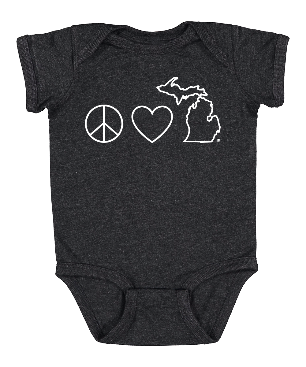 Peace Love Michigan Baby Onesie