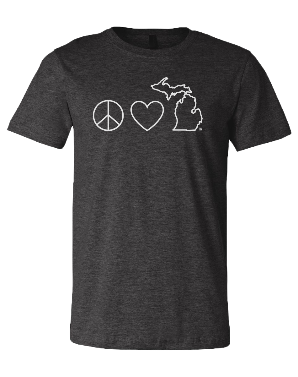 Peace Love Michigan Unisex T-Shirt