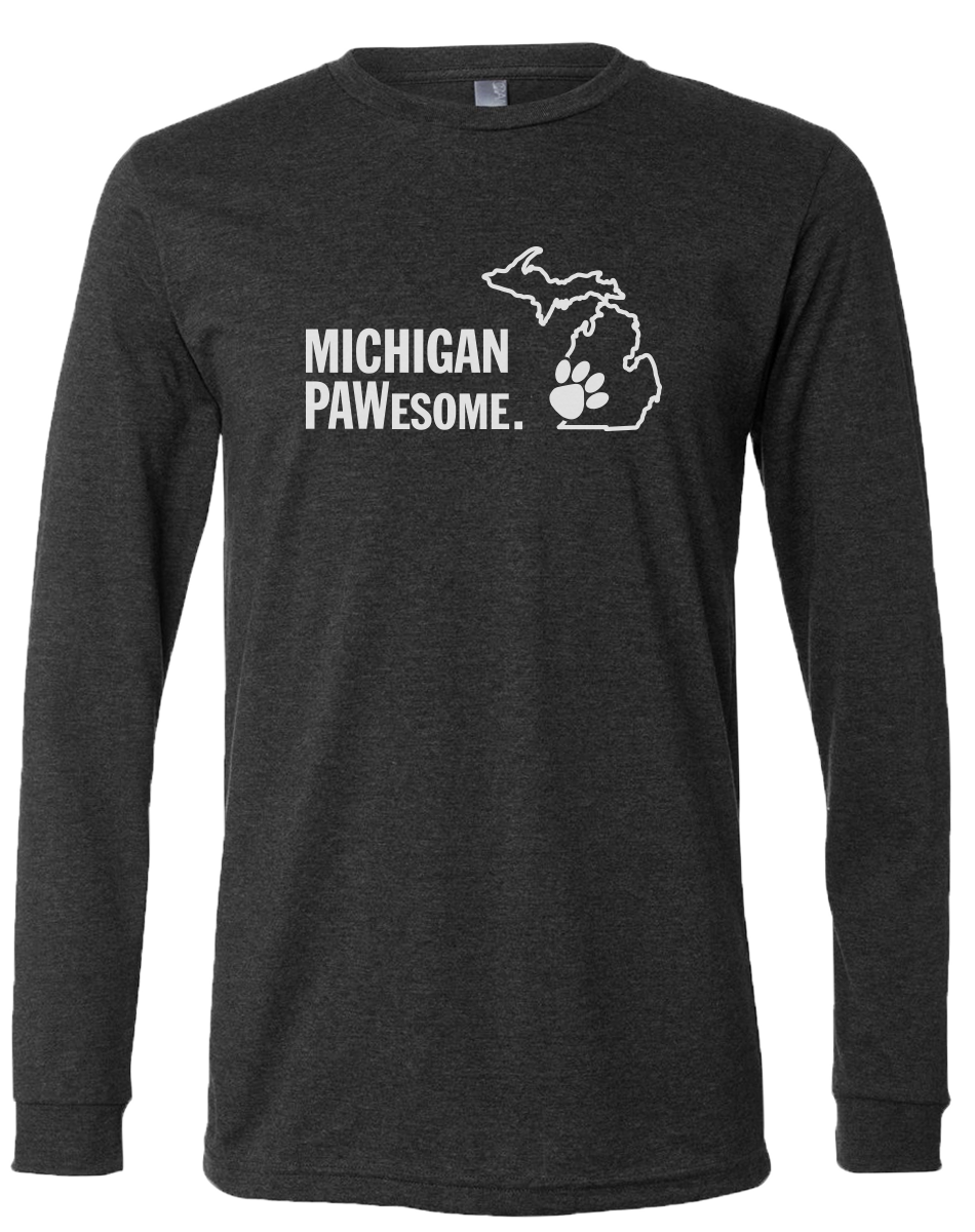 Michigan PAWesome Long Sleeve T-Shirt