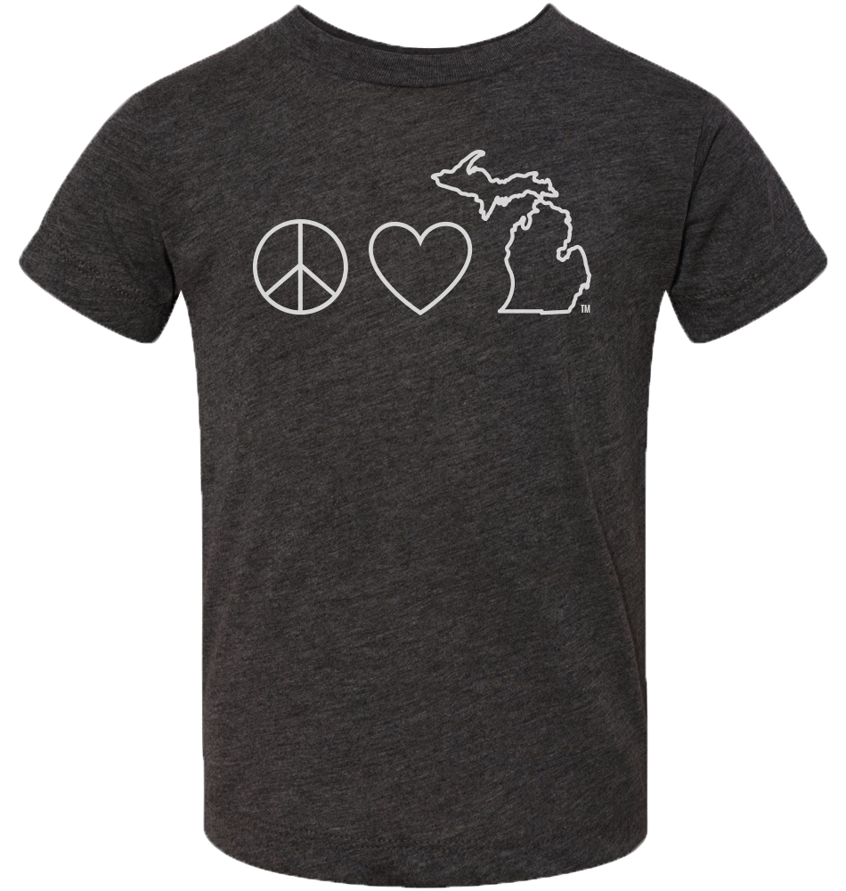 Peace Love Michigan Kids T-Shirt