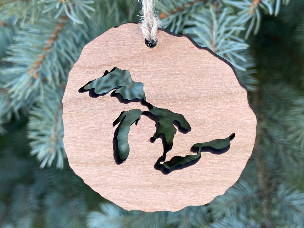 Wooden Great Lakes Christmas Ornament