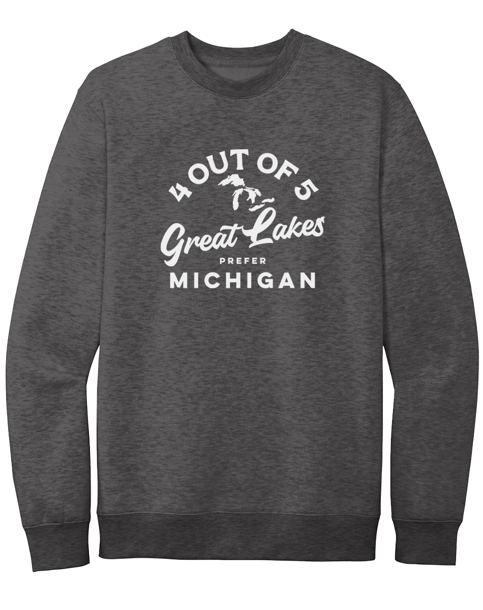 4 Out of 5 Lakes Prefer Michigan Crewneck Sweatshirt