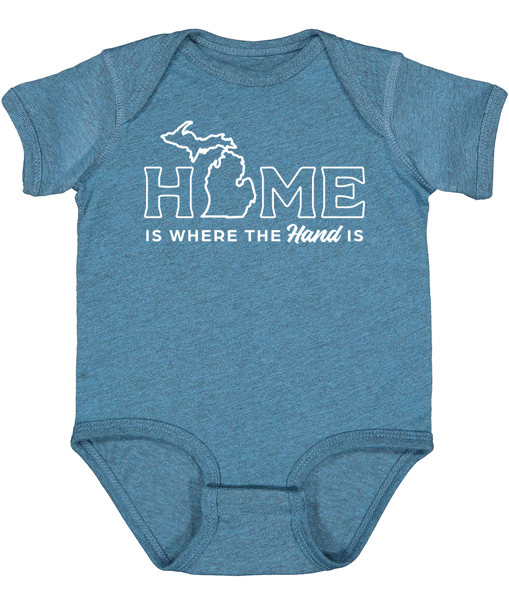 Home is Where the Hand Is Baby Onesie