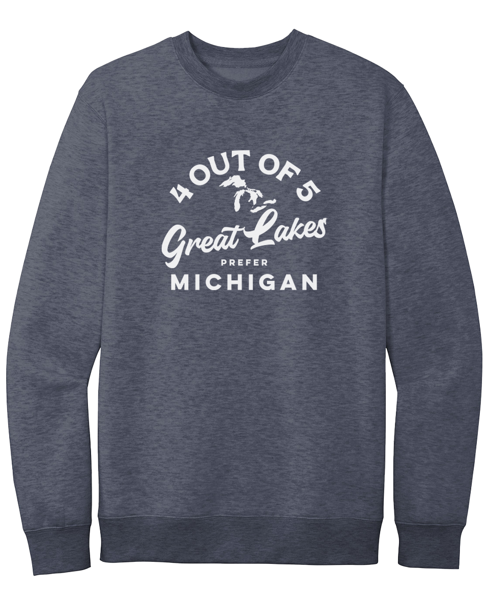 4 Out of 5 Lakes Prefer Michigan Crewneck Sweatshirt