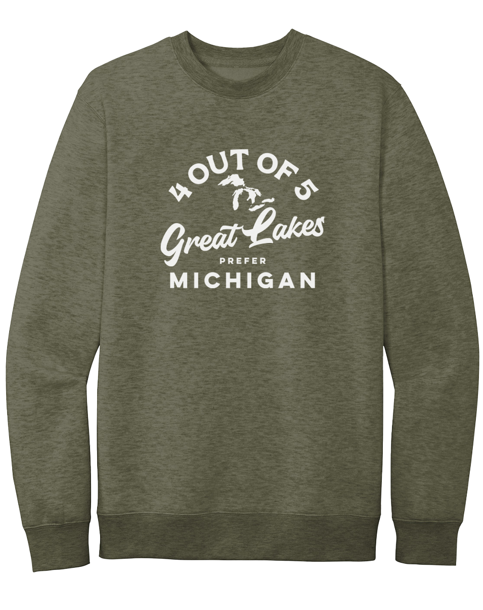 4 Out of 5 Lakes Prefer Michigan Crewneck Sweatshirt