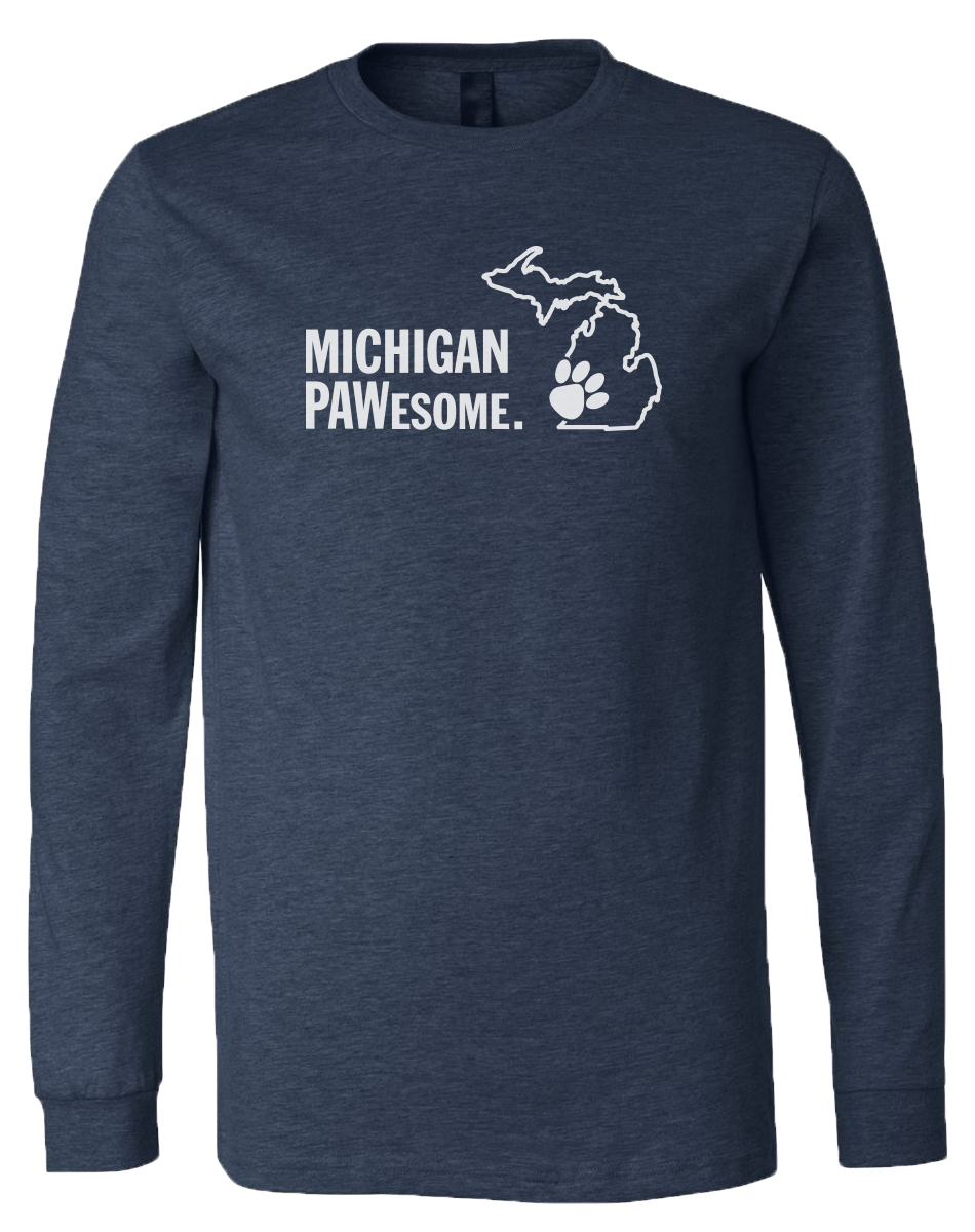 Michigan PAWesome Long Sleeve T-Shirt