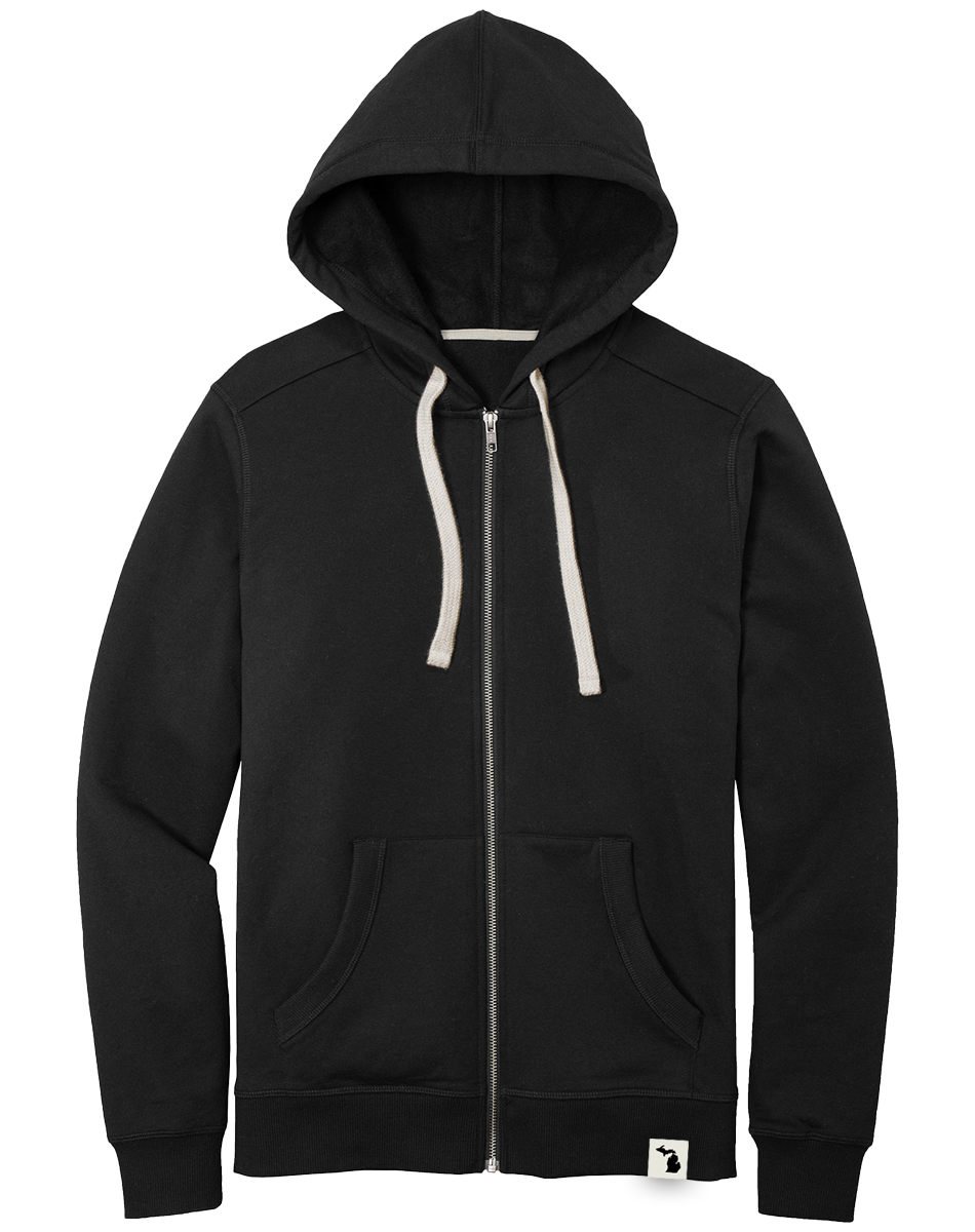 Michigan Hem Tag Zip Hoodie